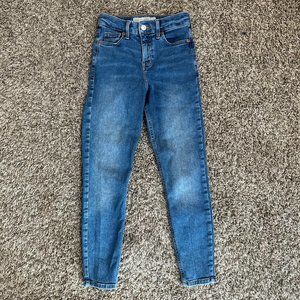 Topshop Petite Jamie Moto Jeans in Blue